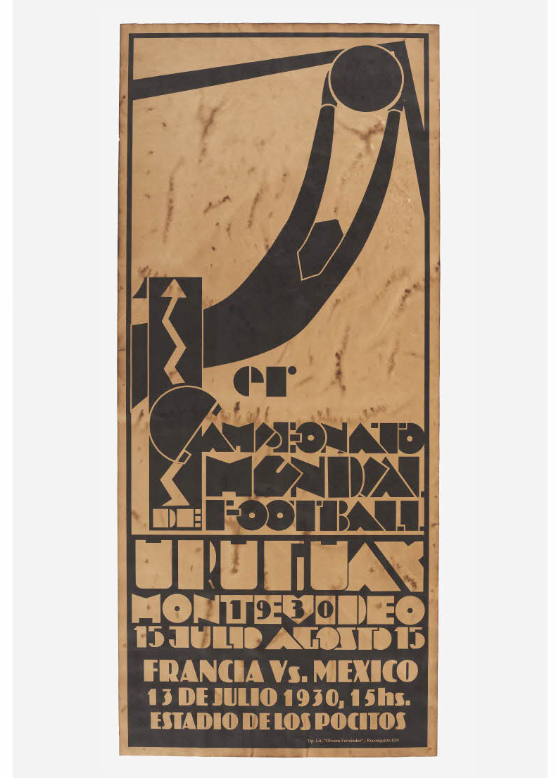 Guillermo Laborde, Affiche du match d’inauguration de la première Coupe du Monde. Uruguay, 1930. Mucem (2015.14.1)